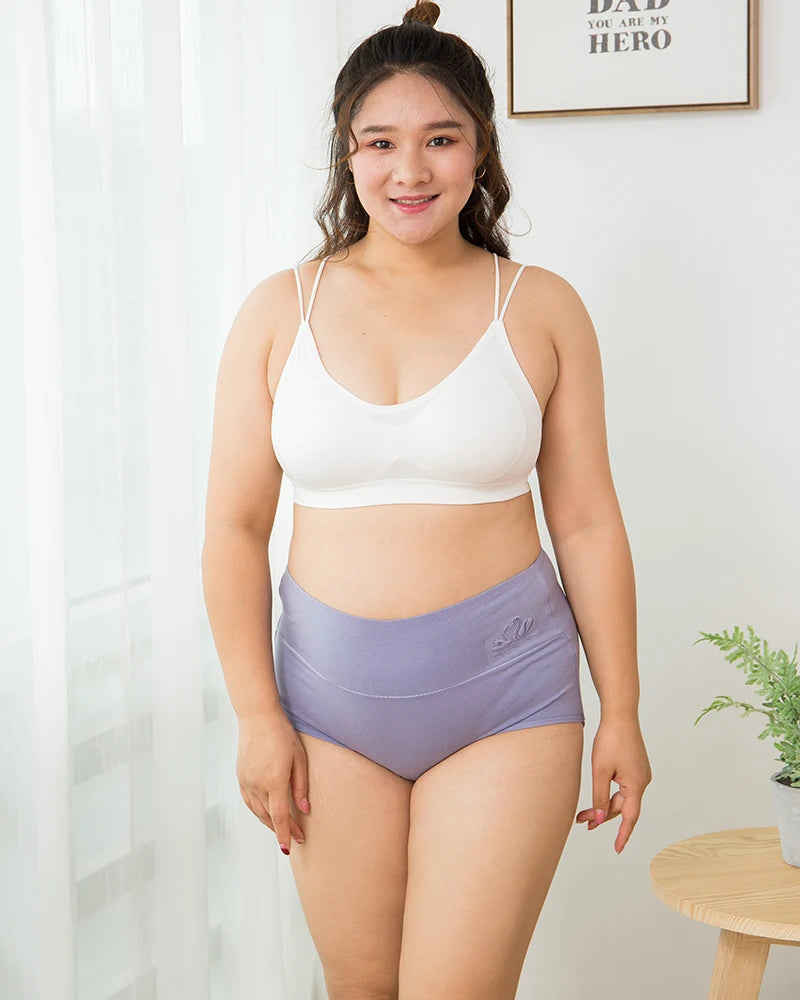 INTIMO SECRETS 4PCS High Waist Cotton Panties – Plus Size Women’s Lingerie
