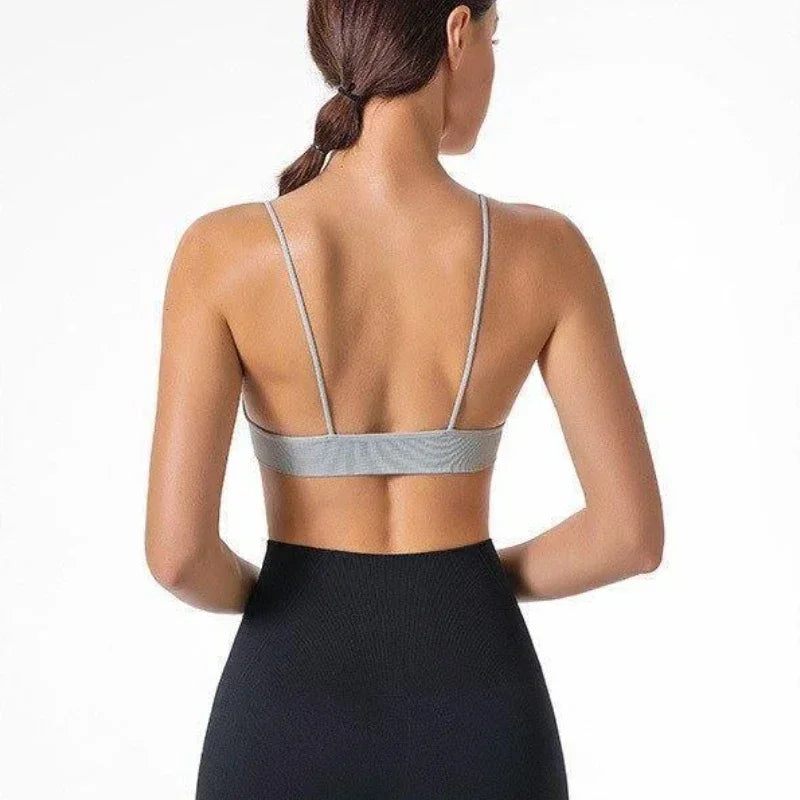 V Neck Seamless Triangle Cup Bra Camisole Underwear Wrapped Chest Women S M L Breathable Gather Up Sports Fitness Yoga Casual