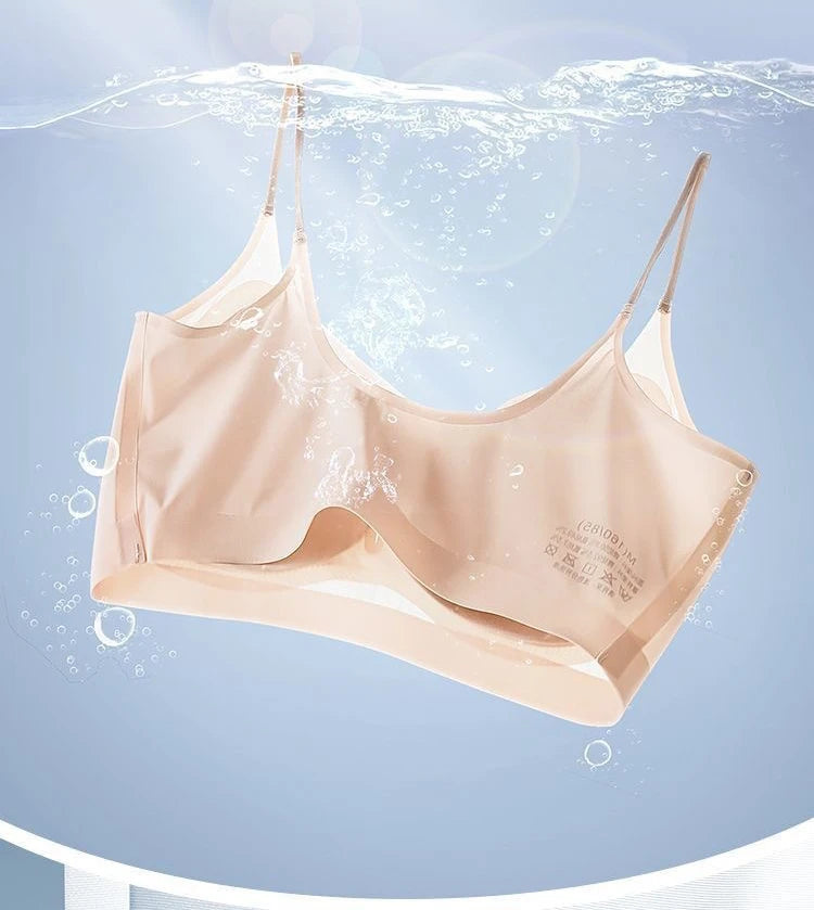 INTIMO SECRETS Ultra-Thin Seamless Padded Bra – Ice Silk, Push-Up, Small Chest