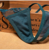 INTIMO SECRETS Sexy Embroidered Mesh Thong – Sheer Strappy G-String & Seamless Floral Lace T-Back Lingerie