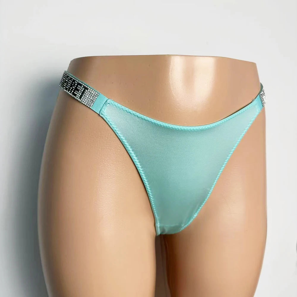 INTIMO SECRETS Rhinestone Thongs – Sexy Low-Waist G-String Underwear for Women