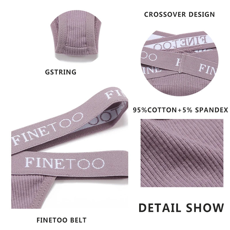 INTIMO SECRETS 2PCS Cotton Thongs – Sexy Cross-Strap G-String Underwear for Women