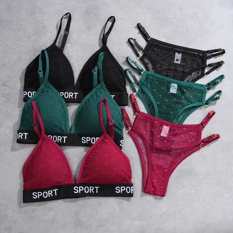 INTIMO SECRETS Dot Lace Push-Up Bralette – Wireless V-Neck Women’s Bra