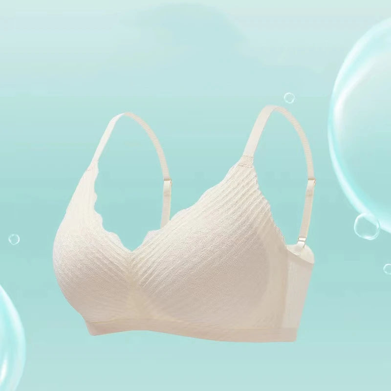 New Top Lace Seamless Women's Underwear Small Chest Gathered Non-slip No Steel Ring Sexy Sling Beautiful Back Bra Thin Section