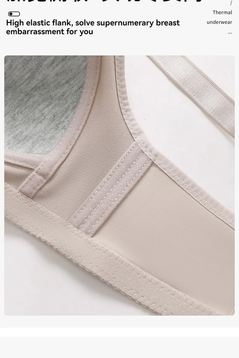 New Non-magnetic Thin Cup Glossy Fat Mm Bra Large Size No Underwire Comfortable Breathable Gathered Women's Underwear