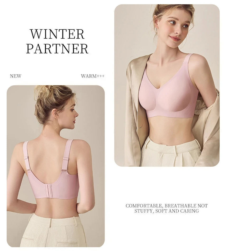 INTIMO SECRETS Plus Size Seamless Push-Up Bra – Wireless Padded Bralette (M-5XL)