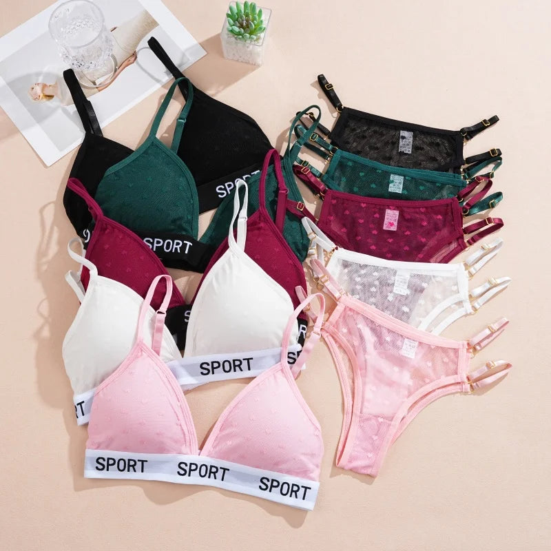 INTIMO SECRETS Dot Lace Push-Up Bralette – Wireless V-Neck Women’s Bra