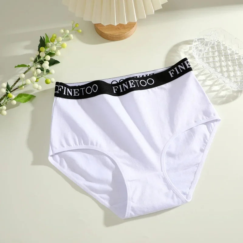 Finetoo 3Pcs Women's Cotton Briefs Women Seamless Plus SizePanties Breathable Underwear Female Low Waist Soft Lingerie S-XXL