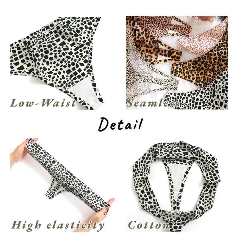 INTIMO SECRETS Leopard Thong – Sexy Seamless G-String Underwear for Women