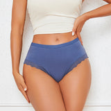 INTIMO SECRETS 3PCS Cotton Lace Panties – Plus Size Women’s Mid-Waist Lingerie