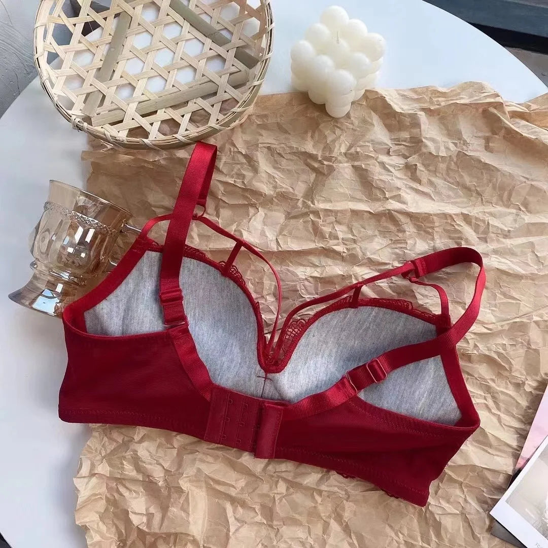 INTIMO SECRETS Women’s Lace Push-Up Bra – Small Bust Anti-Sag Active Bra