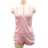New Women Pajamas Lingerie Set Satin Silk Camisole Shorts Sets 2 Pieces Sleepwear Top And Shorts Nightwear Suits Sleeveless Tops