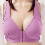 INTIMO SECRETS Large Size Front Buckle Seamless Bra V-Shape Back Breastfeeding Friendly