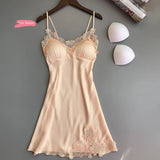 Sexy Pajamas Women's Silk Suspender Nightdress Ladies Spring And Summer Ice Silk Thin Halter Home Service Satin Night Dresses