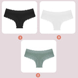 INTIMO SECRETS 3-Pack Lace Cotton Panties – Low Waist Plus Size Women