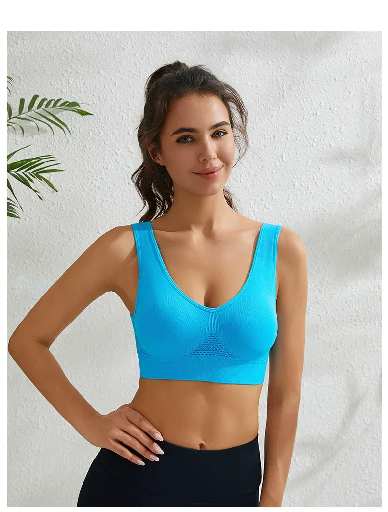 INTIMO SECRETS Women’s Wireless Sports Bra – Breathable Yoga Vest with Removable Pads