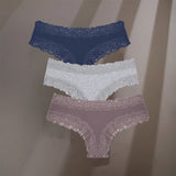 INTIMO SECRETS 3-Pack Women’s Floral Lace Cotton Panties – Sexy Soft Briefs S-XL