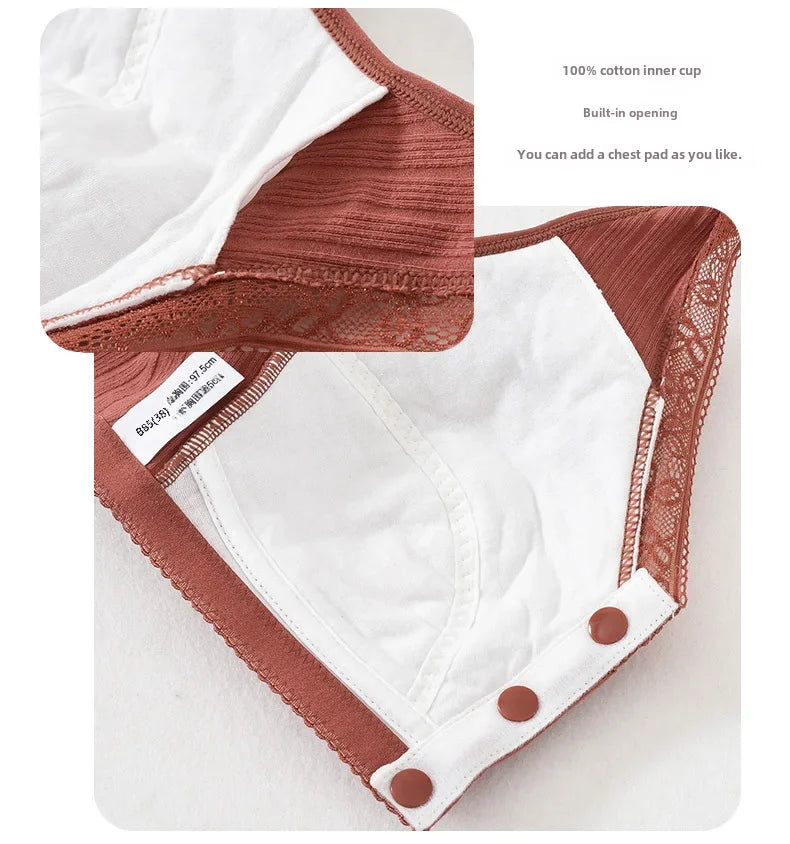 INTIMO SECRETS Women’s Cotton Front-Clasp Vest Bra – Wire-Free Comfort for Middle-Aged Women