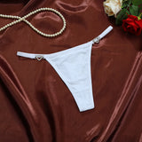 INTIMO SECRETS Sexy Heart Decor G-String - Elegant Lace Mesh Lingerie