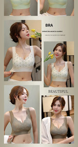 Seamless Lace Backless Bra Vest Fixed Cup Push-Up Side Breast Collection Wireless Vest Style Sleep Bra