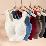 INTIMO SECRETS Winter Warm Fleece Bralette – Padded Thermal Crop Top