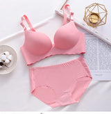 Sexy Push Up Bra Corset Wireless One-Piece Breathable Underwear Gathered Uphold Bra Set for Women Lingerie Seamless Bralette