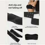 Women's Sexy Strapless Wavy Trim Bandeau Bra Seamless Backless With Side Clasp Ice Silk Top Women Anti-slip Off-shoulder Bra