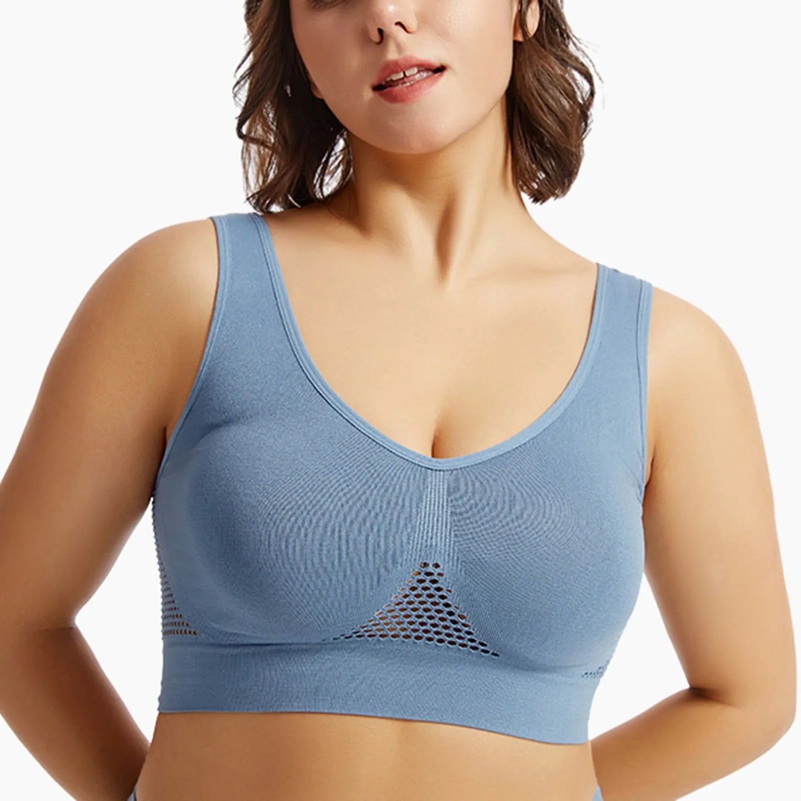INTIMO SECRETS Wireless Sports Bra – Seamless Push-Up Crop Top