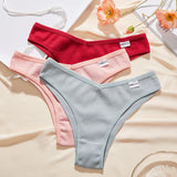 3PCS/Set Brazilian Underwear Women Panties Waffle Cotton Panties FINETOO Female Underwear Briefs Intimates Women Lingerie S-XL