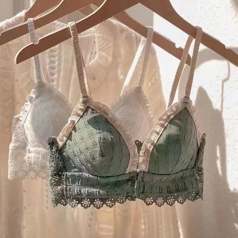 Front Button Wireless Bralette for Women – Lightweight Push-Up Comfort Bra