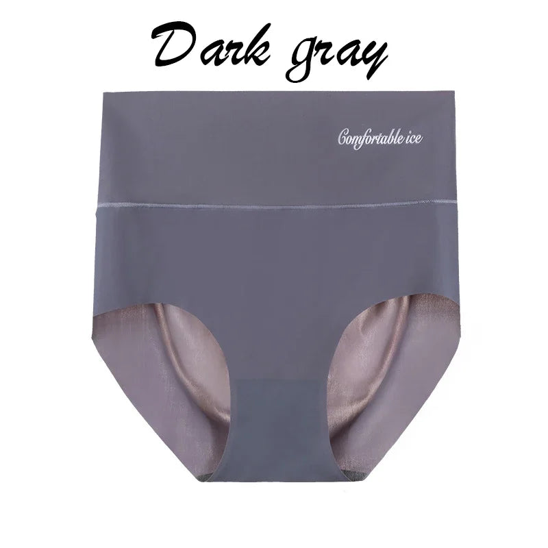 Ice Silk Seamless Briefs for Women High Waist Ultra-thin Sexy Panties Underwear Breathable Invisible Female Lingerie Underpants
