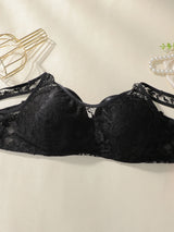 INTIMO SECRETS Embroidered Lace Plus Size Bra – Steel Rim Push-Up Vest Style