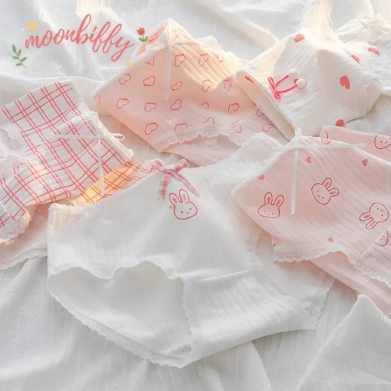 INTIMO SECRETS Women’s Cute Cartoon Fruit Cotton Seamless Panties – Strawberry Print