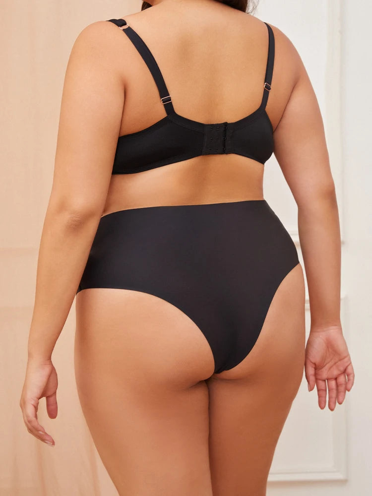 FINETOO 5PCS Women Seamless Plus Size Underwear Sexy High Waist Briefs Female Stretch Comfortable Traceless Lingerie XL-XXXXXL