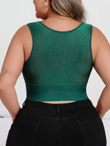 INTIMO SECRETS Plus Size Plunge Push-Up Bra – Dark Green Front-Zip Lingerie