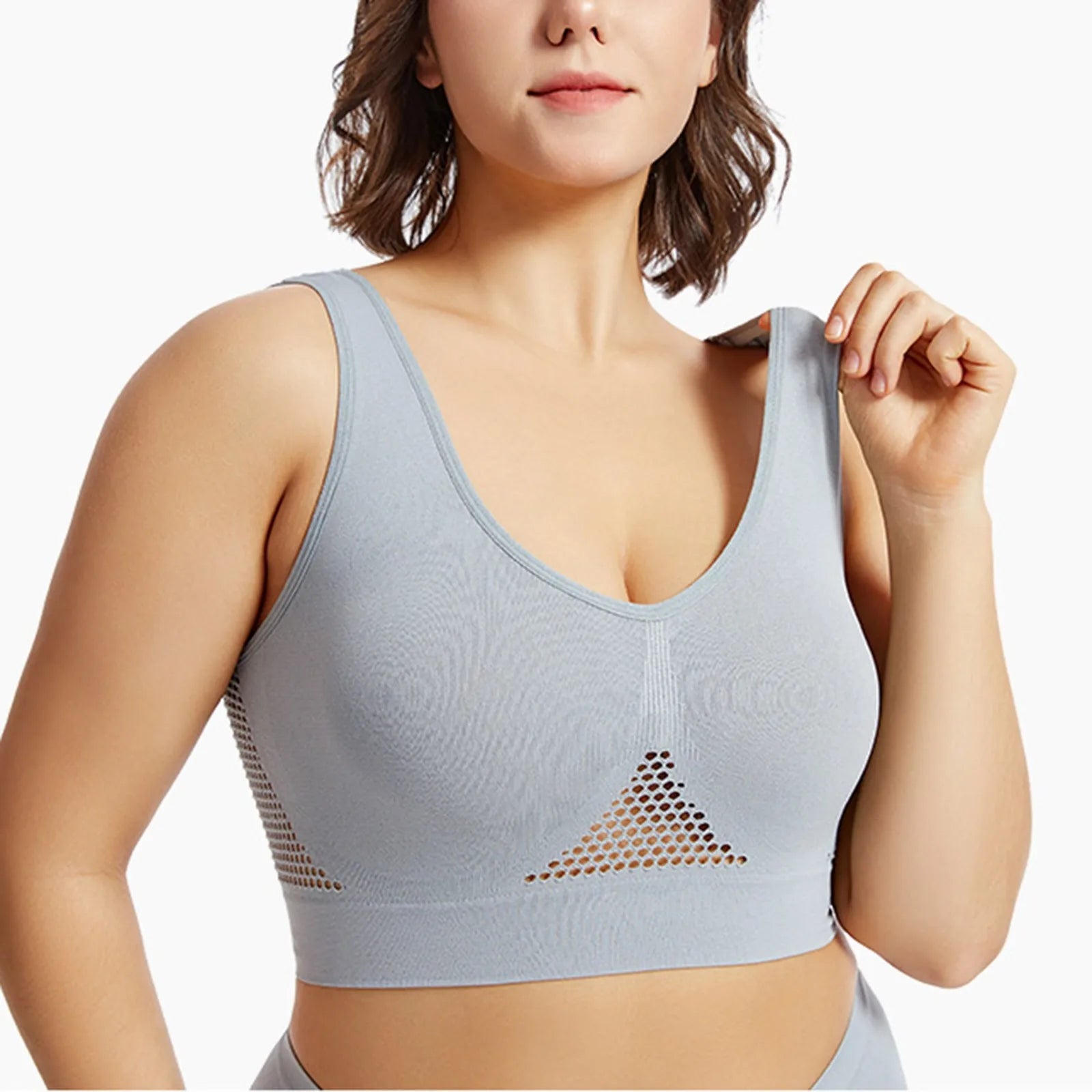 INTIMO SECRETS Wireless Sports Bra – Seamless Push-Up Crop Top