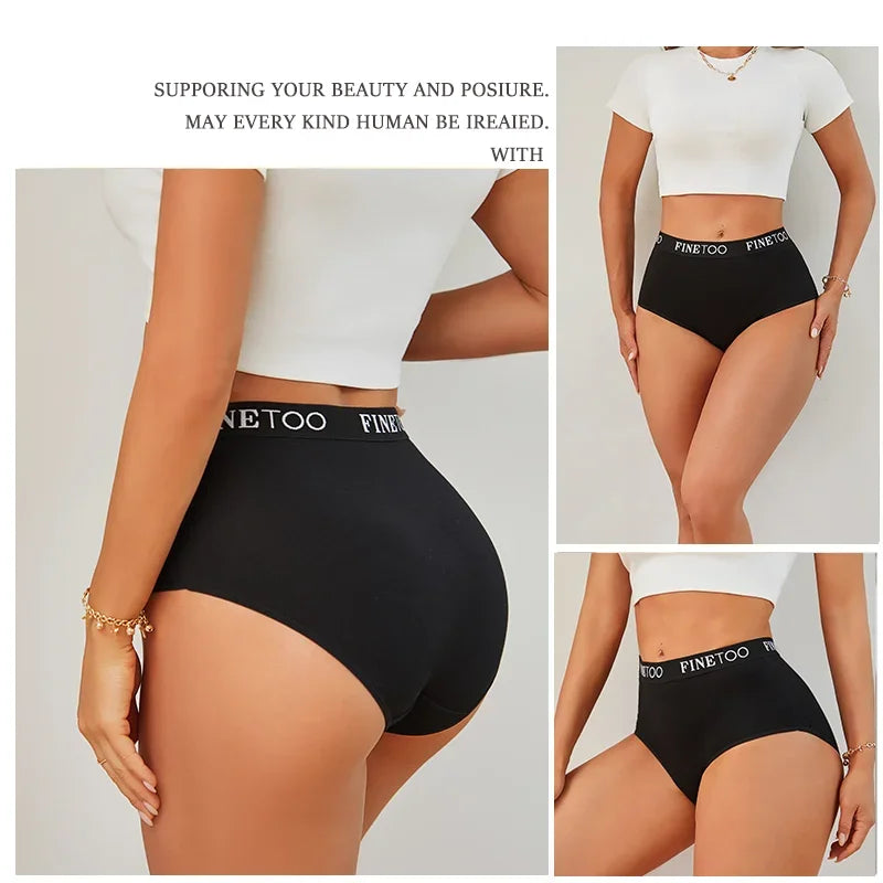 Finetoo 3Pcs Women's Cotton Briefs Women Seamless Plus SizePanties Breathable Underwear Female Low Waist Soft Lingerie S-XXL