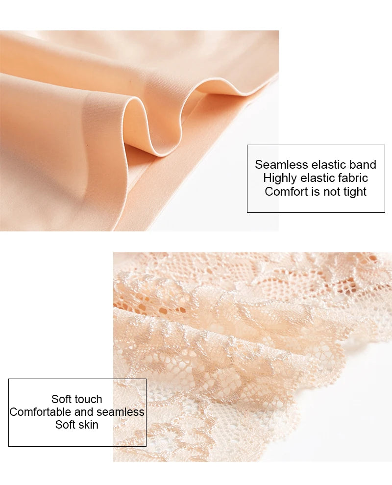 INTIMO SECRETS Lace Silk Panties – Plus Size Women’s Seamless Underwear 4XL