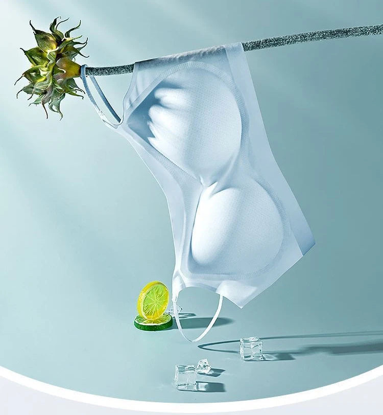 INTIMO SECRETS Ultra-Thin Seamless Padded Bra – Ice Silk, Push-Up, Small Chest