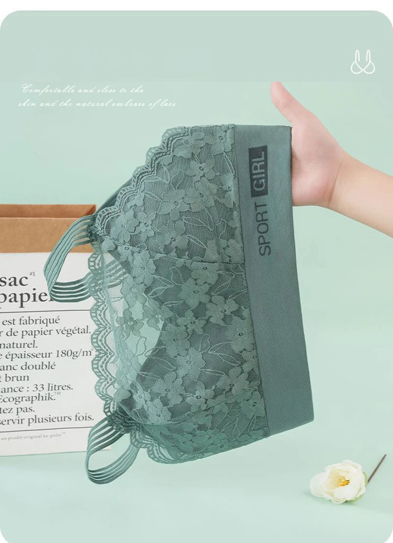 INTIMO SECRETS Women’s Plus-Size Lace Lounge Bra – Quick-Dry, Stretch, Solid Color