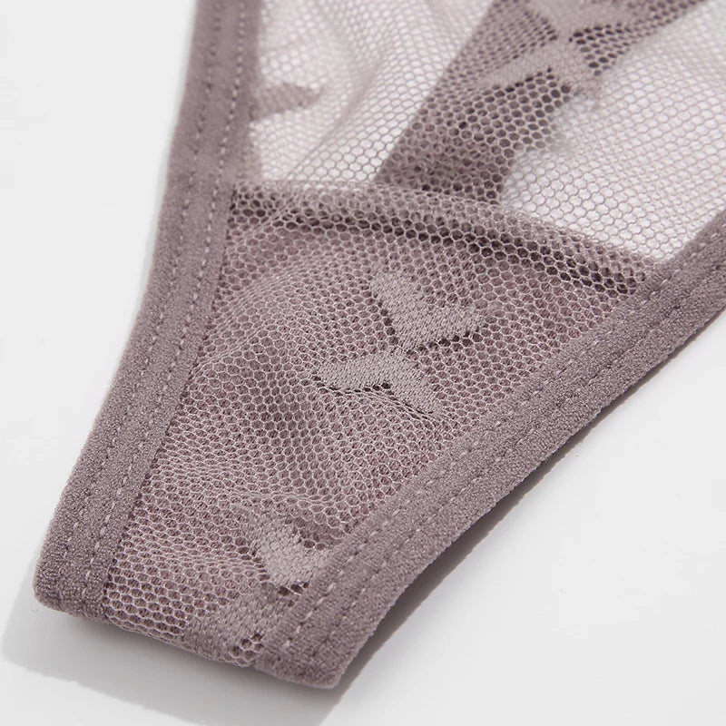 INTIMO SECRETS 2PCS Mesh Thongs – Transparent Seamless G-String Underwear for Women S-XL