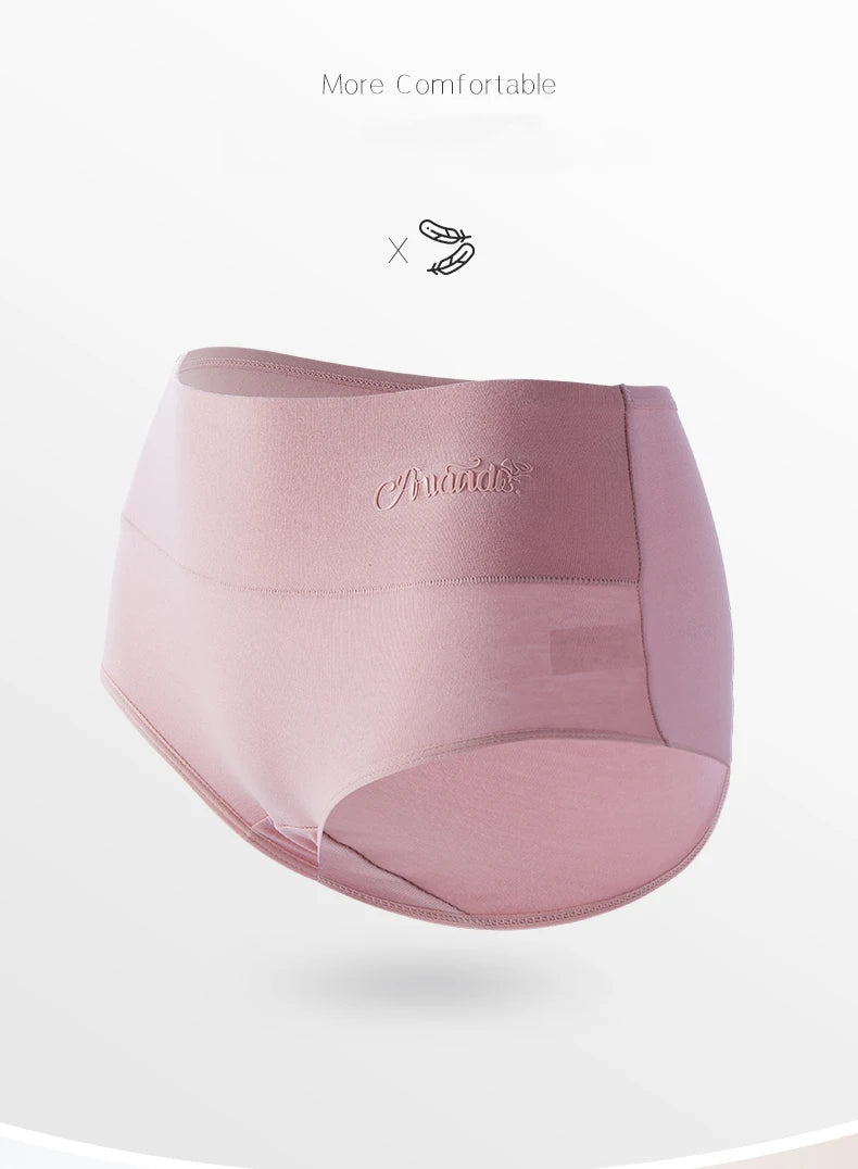 4Pcs High Waist Cotton Panties Women Underwear Body Shaper Soft Ladies Briefs Plus Size Sexy Panty Female Breathable Lingerie