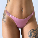 INTIMO SECRETS Rhinestone Thong Panties – Low Waist T-Back (S-XL)