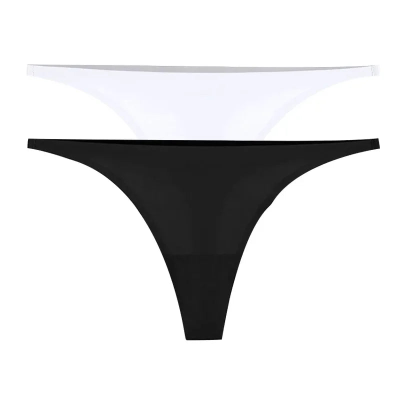 INTIMO SECRETS Bamboo Silk Seamless Thongs – Sexy V-Waist Antibacterial G-String & Breathable Soft Lingerie