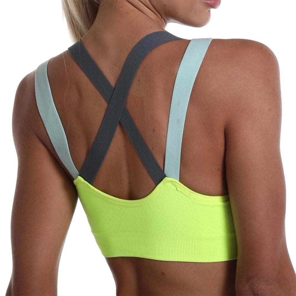 INTIMO SECRETS Cross-Back Wire-Free Sports Bra – Seamless & Shock-Resistant