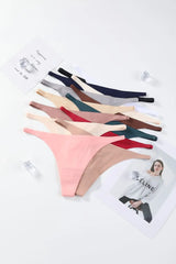 INTIMO SECRETS Bamboo Silk Seamless Thongs – Sexy V-Waist Antibacterial G-String & Breathable Soft Lingerie