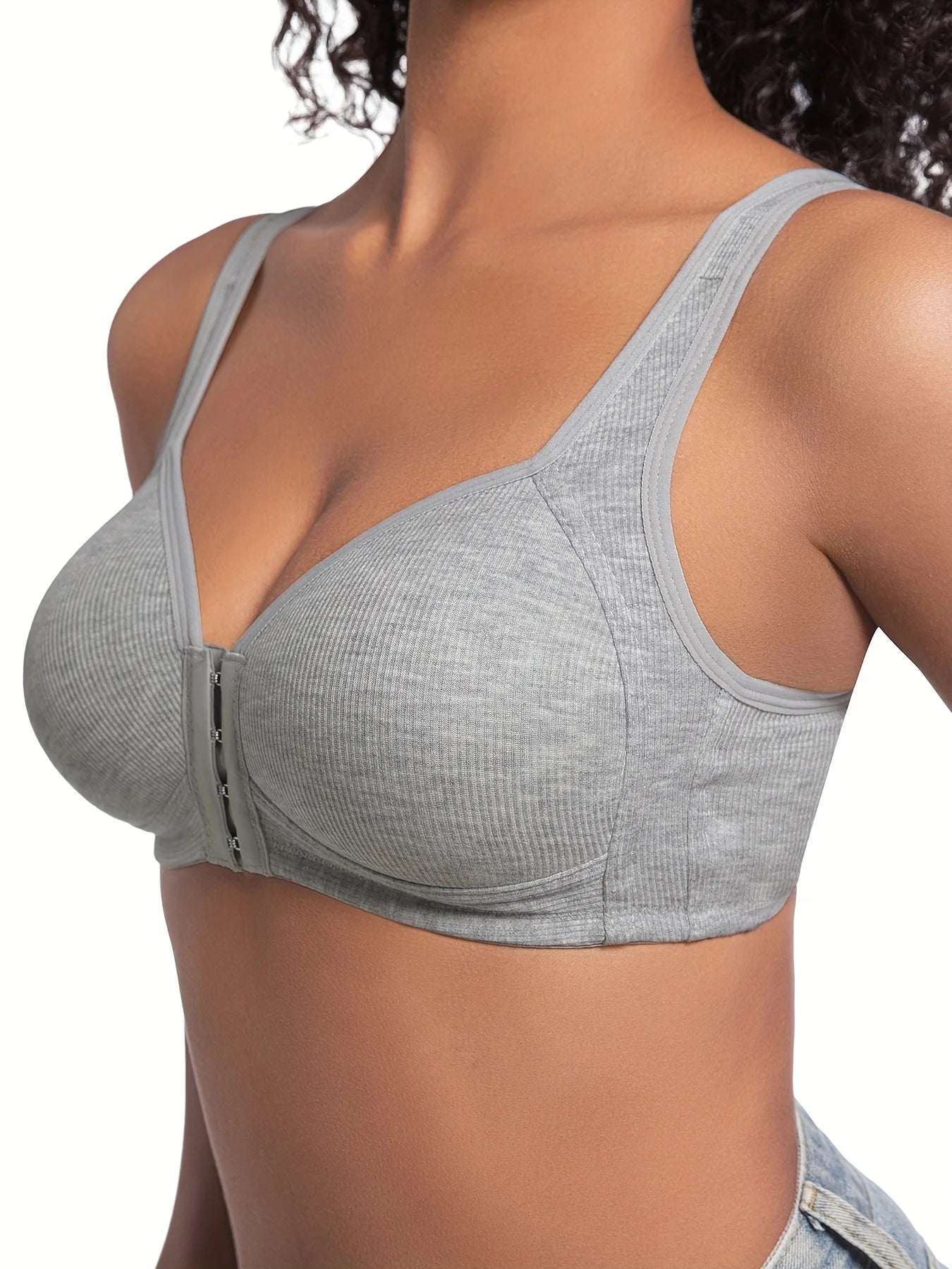 INTIMO SECRETS Wire-Free Front Closure Bra – Full Coverage for Women