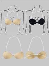 INTIMO SECRETS Push-Up Invisible Stick-On Bra – Strapless Seamless Lingerie & Underwear Accessory for Women