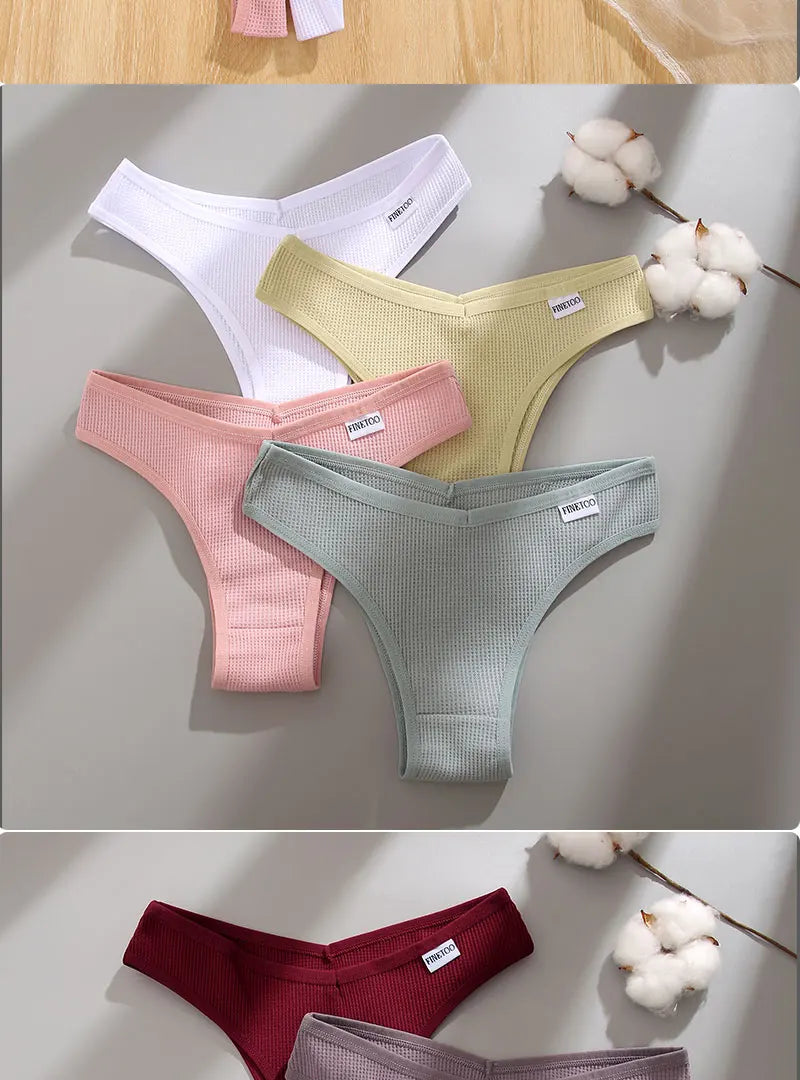 INTIMO SECRETS 5-Pack V-Waist Brazilian Thongs – Women’s Cotton Panties