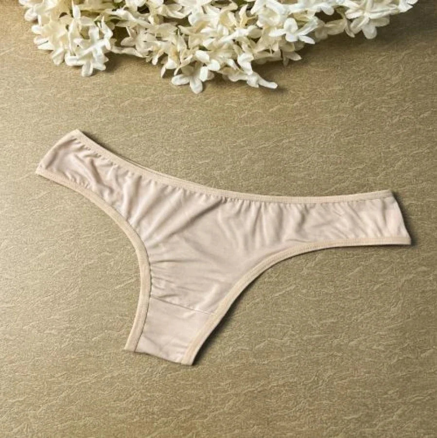 INTIMO SECRETS Women’s Leopard-Print Thong – Low-Waist Ice Silk Seamless G-String Panties